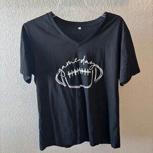 Black V-Neck T-Shirt XXL